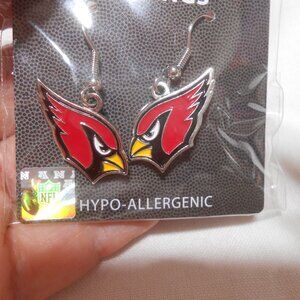 NFL ARIZONA CARDINALS FOOTBALL DANGLE PIERCED EARRINGS NEW STOCKING STUFFER 🏈